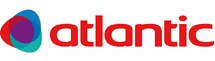 Atlantic Logo : Solutions de Chauffage et Climatisation Logo Atlantic avec texte rouge et formes colorées entrelacées bleu, rouge, violet et turquoise.
