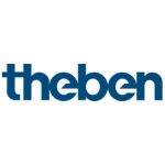 Logo Theben : Solutions de Domotique et Automatisation Logo Theben bleu foncé en lettres minuscules sur fond blanc, expert en solutions de domotique et gestion d'énergie.